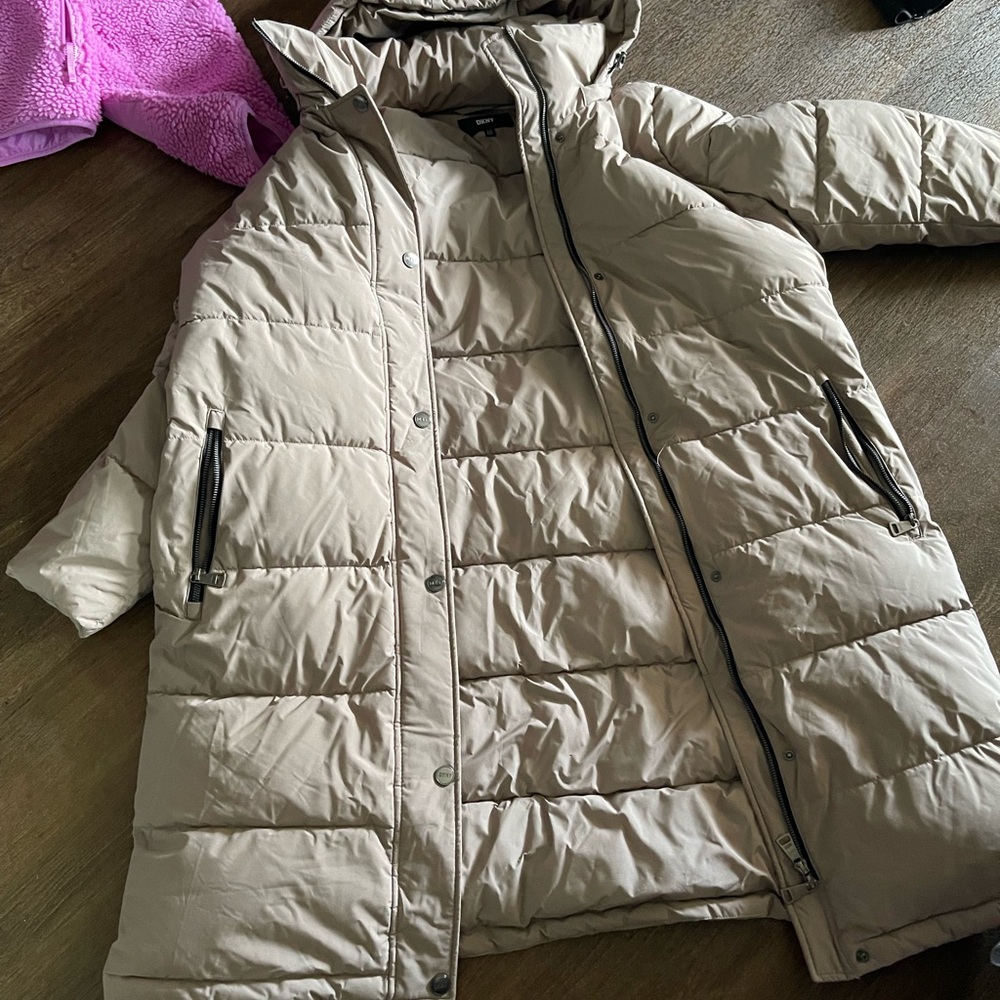 DKNY Beige Puffer Jacket - image 1